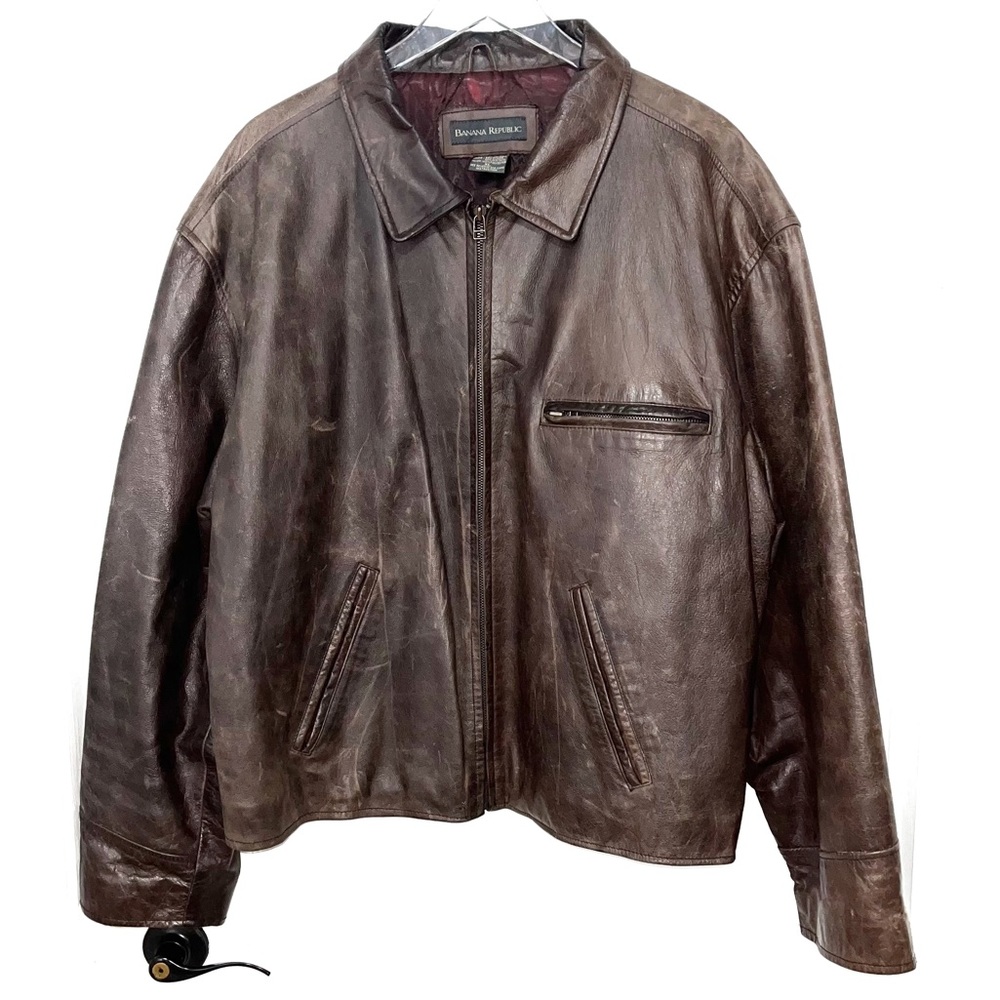 Banana Republic Brown Leather Jacket XL